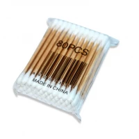 Ухочистки/Ватные палочки деревянные 80/50-60шт