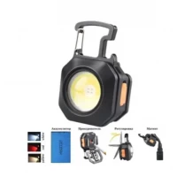 Фонарь зажигалка (спираль накаливания)⚡️Li-Ion аккумулятор, магнит, карабин, отвертка LL-201-COB ULTRA (white+yellow+red)