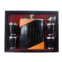 Подарочный набор фляга 18 унций + 4 рюмки по 70 мл + воронка TZ-42