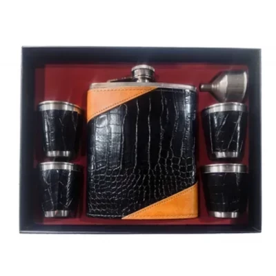 Подарочный набор фляга 18 унций + 4 рюмки по 70 мл + воронка TZ-42