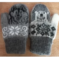 Варежки детские 5-7 лет (100% шерсть ангора)  