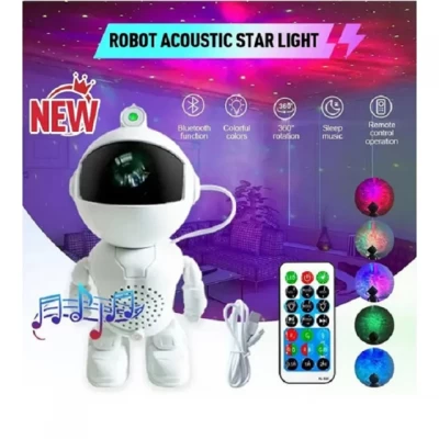 Ночник проектор звездного неба с колонкой Robot Astronaut