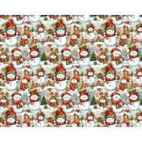 Новогодняя бумага для упаковки "Новогодний снеговик", 5 шт/уп Новогодняя бумага для упаковки "Новогодний снеговик", 5 шт/уп