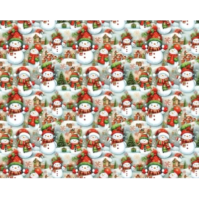 Новогодняя бумага для упаковки "Новогодний снеговик", 5 шт/уп