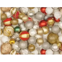 Новогодняя бумага для упаковки "Елочные игрушки", 5 шт/уп