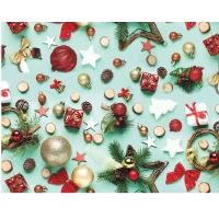 Новогодняя бумага для упаковки "Ёлочные украшения", 5 шт/уп 