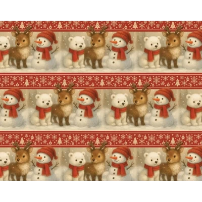 Бумага для упаковки новогодних подарков "Рождественские герои", 5 шт/уп