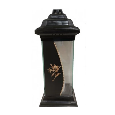 Лампадка стеклянная на 120 часов Каплычка черная "Нарцисс мини"