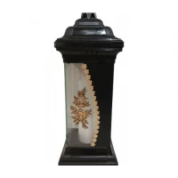 Лампадка стеклянная на 120 часов Каплычка черная "Роза 3-ка"