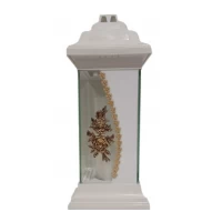 Лампадка стеклянная на 120 часов Каплычка белая "Роза 3-ка"