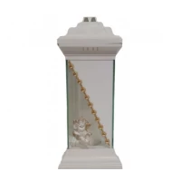 Лампадка стеклянная на 120 часов Каплычка белая "Ангел лепка"