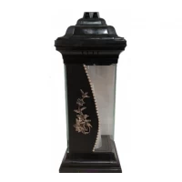 Лампадка стеклянная на 120 часов Каплычка черная "Нарциссы"