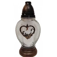 Лампадка стеклянная на 60 часов "Сердце"