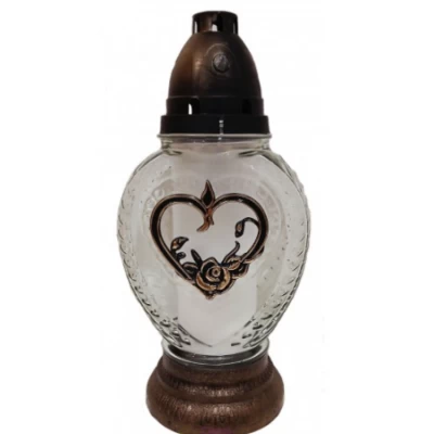 Лампадка стеклянная на 60 часов "Сердце"