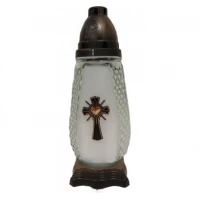 Лампадка стеклянная на 48 часов "Крест с сердцем" Лампадка стеклянная на 48 часов "Крест с сердцем"