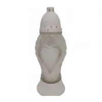 Лампадка стеклянная на 48 часов "Сердце перламутр"