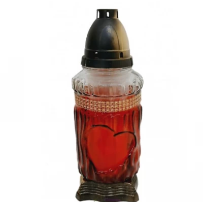 Лампадка стеклянная на 48 часов "Лента над сердцем"