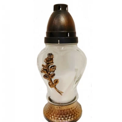 Лампадка стеклянная на 36 часов "Сердце/Роза"