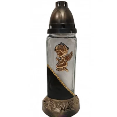 Лампадка стеклянная на 36 часов "День-ночь/Ангел"