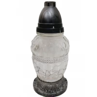 Лампадка стеклянная на 36 часов "Амфора белая"