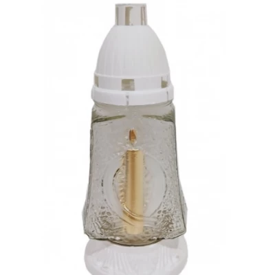 Лампадка стеклянная на 36 часов "Свеча" прозрачная