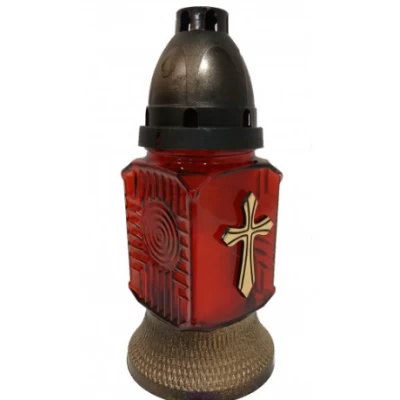 Лампадка стеклянная на 24 часов "Квадрат красный"