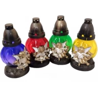 Лампадка стеклянная на 24 часа "Ангел с голубями"