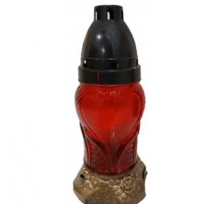 Лампадка стеклянная на 18 часов "Рифление сердце"