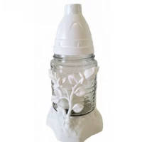 Лампадка стеклянная на 18 часов "Роза белая"