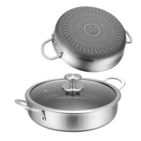 Глубокая сковорода-сотейник Edenberg EB-13078 из нержавеющей стали 28 см