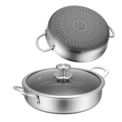 Глубокая сковорода-сотейник Edenberg EB-13076 из нержавеющей стали 24 см