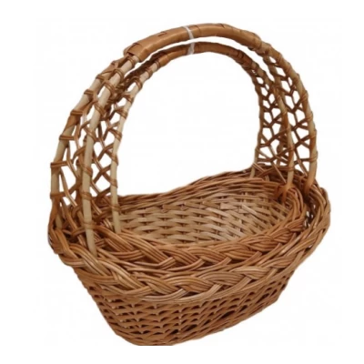 Плетеные корзины из лозы "Рыбак" с двойной ручкой (набор из 2 шт)