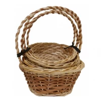 Плетеные Круглые корзины из лозы d-29см (набор из 4 шт)