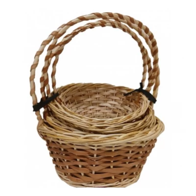 Плетеные Круглые корзины из лозы d-29см (набор из 4 шт)