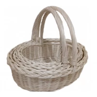 Плетеные белые корзины из лозы Польша (набор из 3 шт)