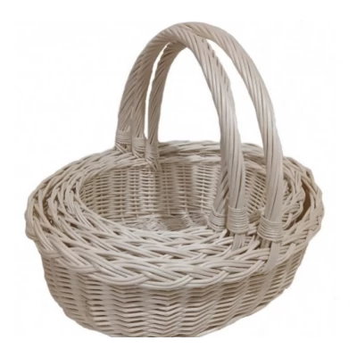 Плетеные белые корзины из лозы Польша (набор из 3 шт)