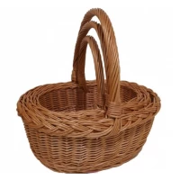 Плетеные коричневые корзины из лозы Польша (набор из 3 шт)