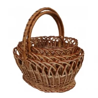 Плетеные пасхальные корзины из лозы Коса (набор 3шт)