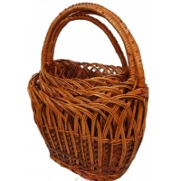 Плетеные корзины из лозы с высоким бортом (набор 4 шт)