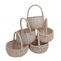 Плетеные пасхальные корзины из лозы белого цвета (набор 5 шт)