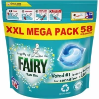 Капсулы для стирки Fairy детских вещей, Non Bio (58шт.)