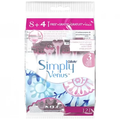 Одноразовые станки Gillette Simply Venus 3, 12 шт