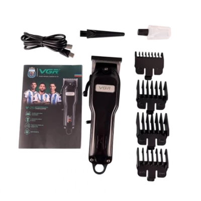 Машинка для стрижки (clipper) VGR V-251, 4 насадки, 2000 mAh, LED display, Black