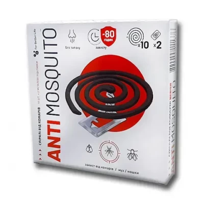 Спирали от комаров, мух, мошек «ANTI MOSQUITO» 10 шт Спирали от комаров, мух, мошек «ANTI MOSQUITO» 10 шт