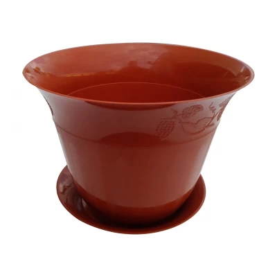 Горшок для цветов пластиковый «Молдавия» с подставкой 0,8 литра Горшок для цветов пластиковый «Молдавия» с подставкой 0,8 литра