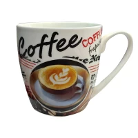 Кружка фарфоровая КОФЕ 400мл, 4 дизайна