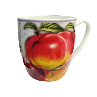 Кружка фарфоровая ФРУКТЫ 500мл, 4 дизайна