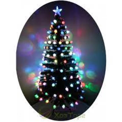 ЕЛЬ ЗЕЛЕНАЯ 1,5 М С ЛАМПАМИ-ШИШКАМИ, СВЕТОДИОДНАЯ ОПТОВОЛОКОННАЯ