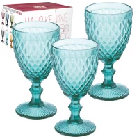Набор бокалов для вина 6шт Аргайл 320мл бирюза