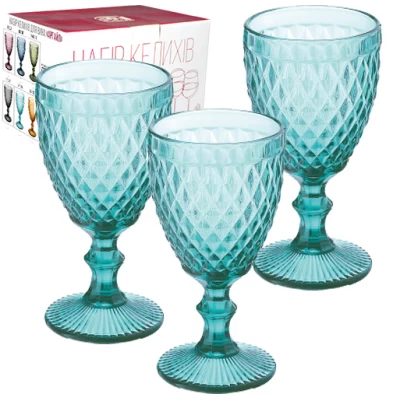 Набор бокалов для вина 6шт Аргайл 320мл бирюза